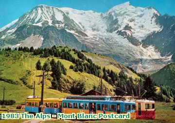  alps 1983 The Alps - Mont Blanc Postcard