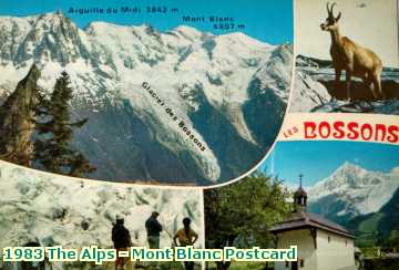  alps 1983 The Alps - Mont Blanc Postcard