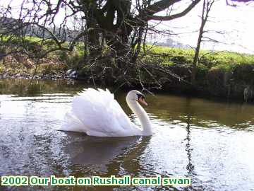  canal 2002 Our boat on Rushall canal swan