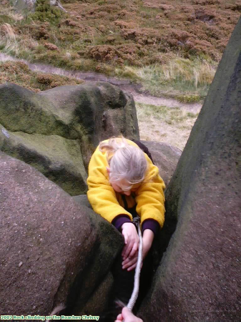 2002 Rock climbing on the Roaches Chrissy