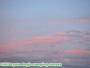  lyme1 2003 Lyme Regis camping sunset