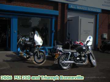  mz 2006  MZ 250 and Triumph Bonneville