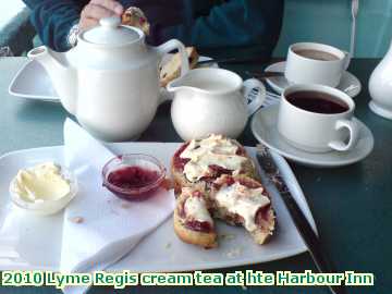  lyme 2010 Lyme Regis cream tea at hte Harbour Inn