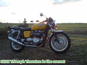  sun 2010 Triumph Thruxton in the sunset