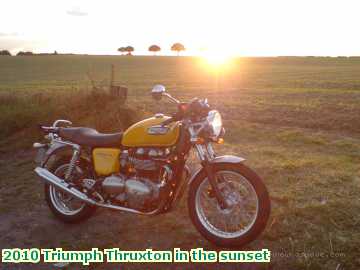  sun 2010 Triumph Thruxton in the sunset