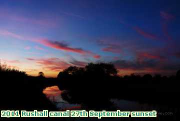  can 2011 Rushall canal 27th September sunset