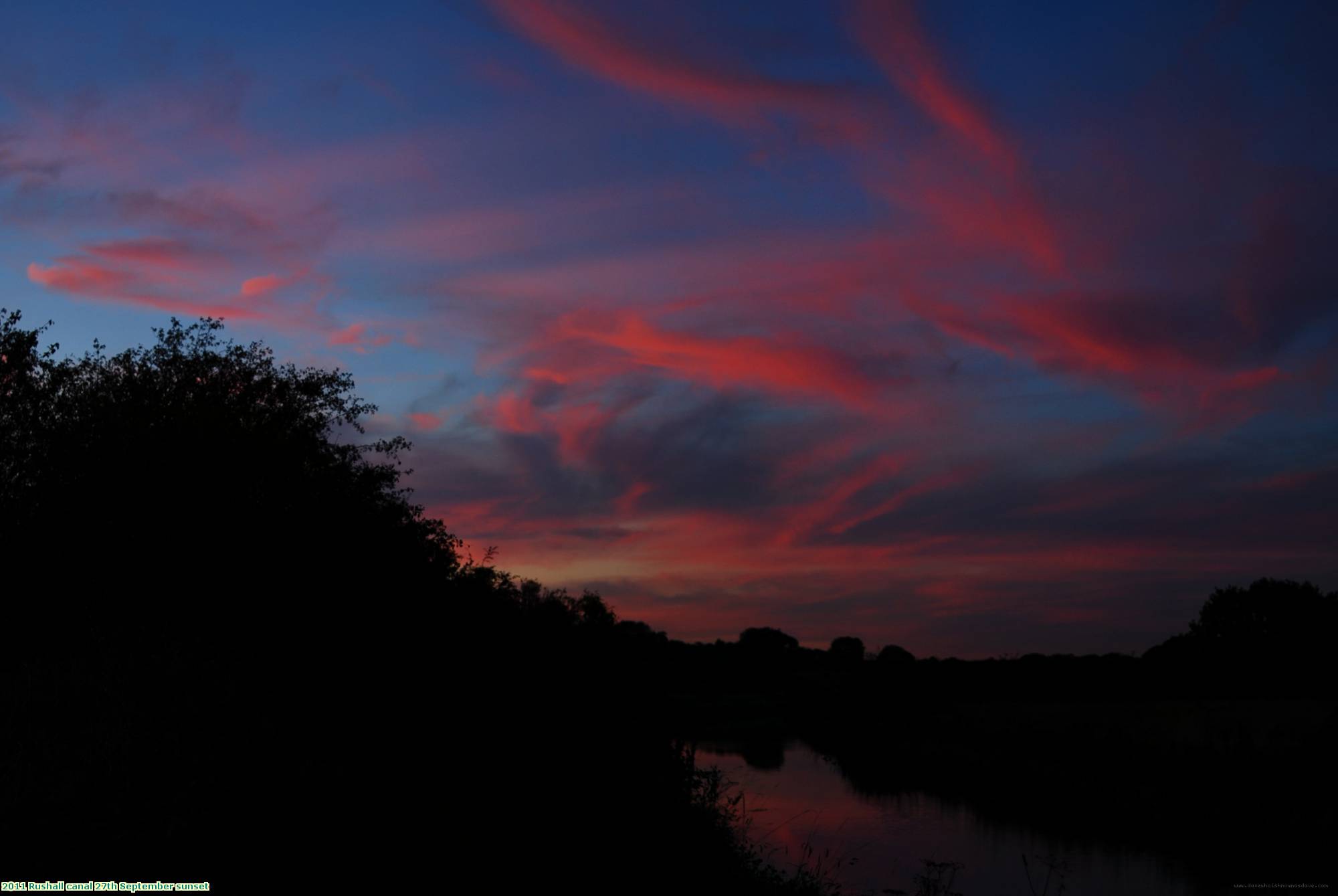 2011 Rushall canal 27th September sunset