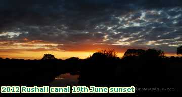  can 2012 Rushall canal 19th June sunset