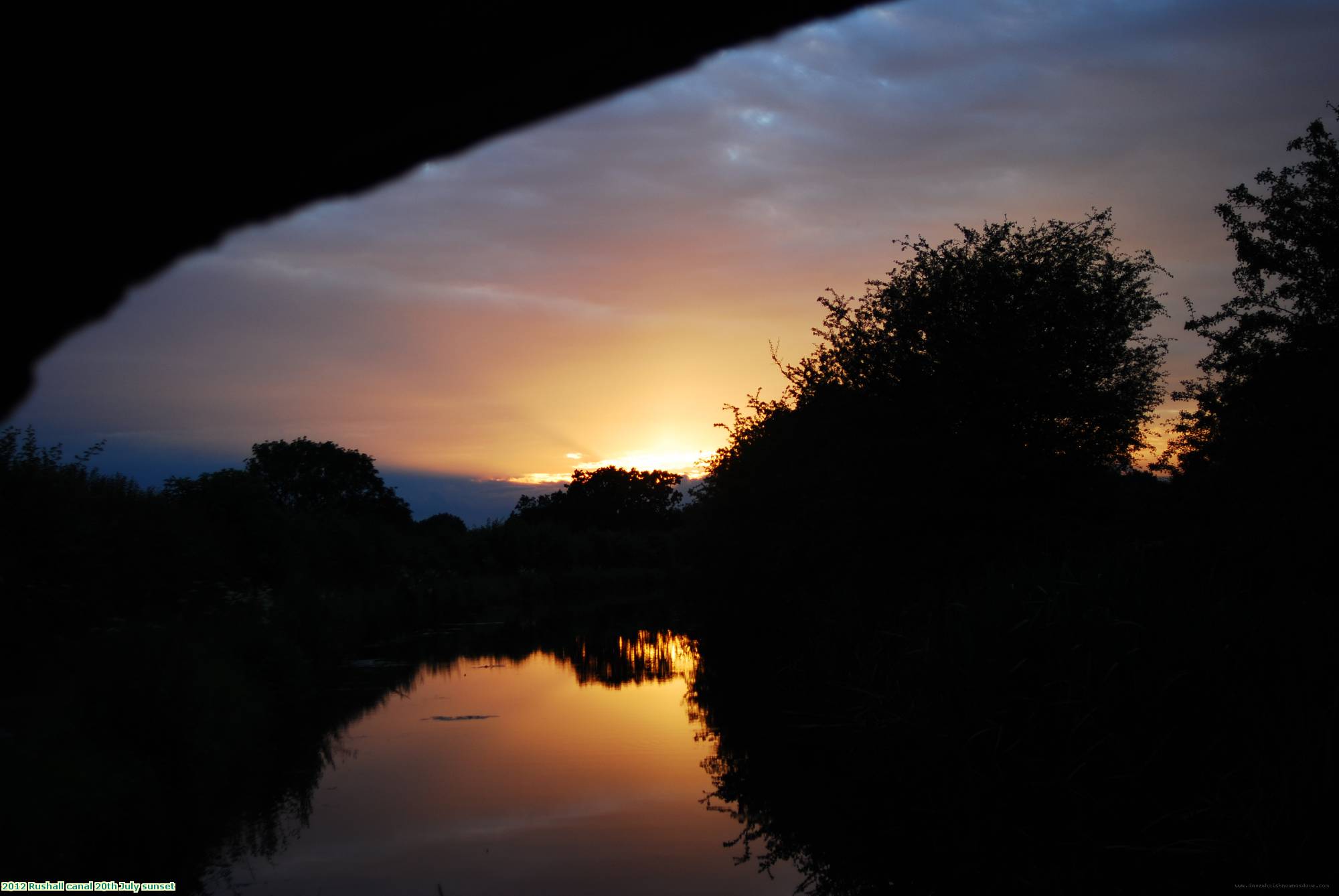 2012 Rushall canal 20th July sunset