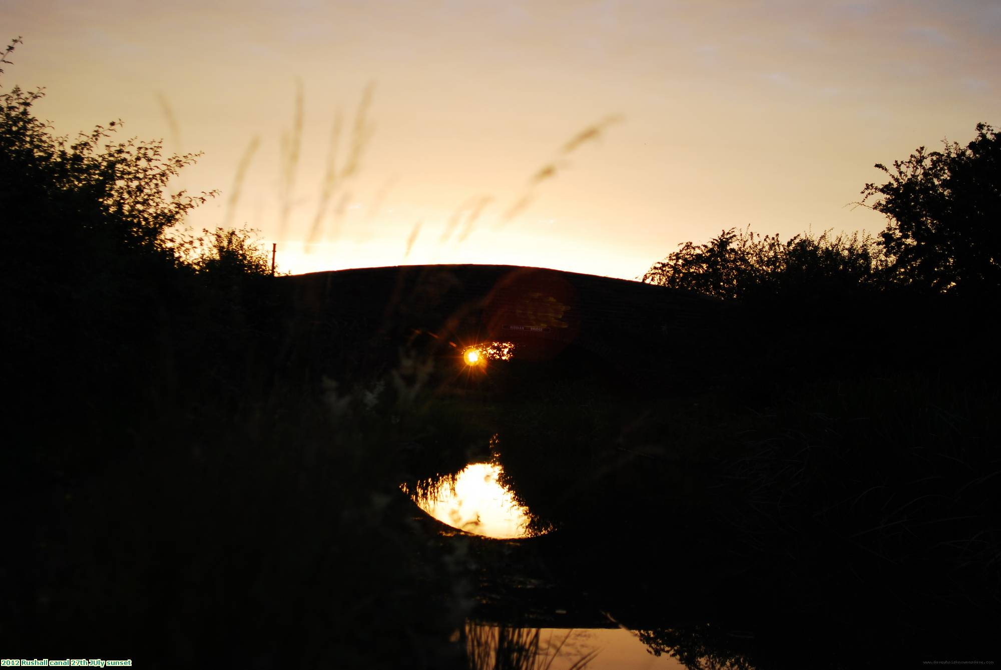 2012 Rushall canal 27th JUly sunset