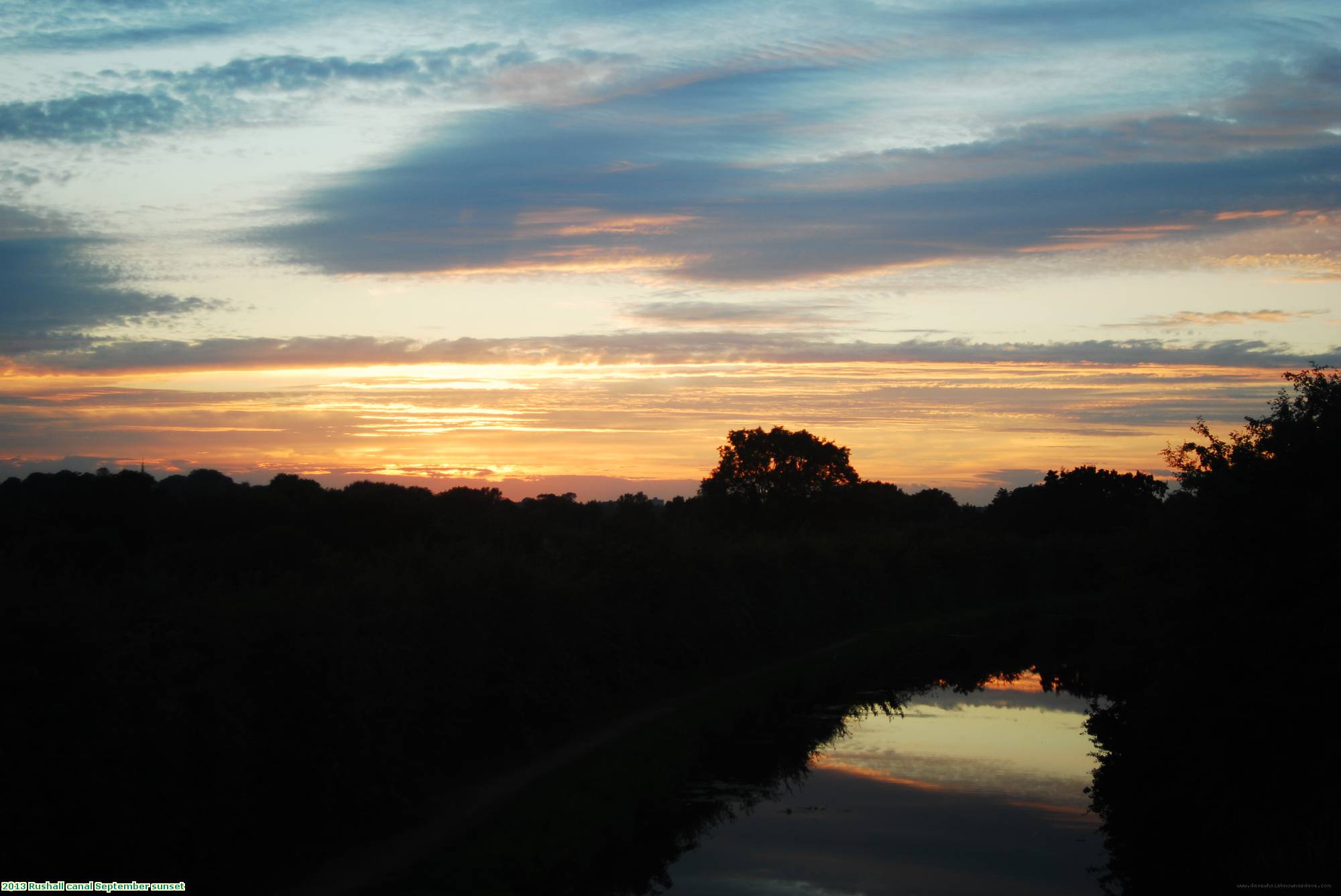 2013 Rushall canal September sunset