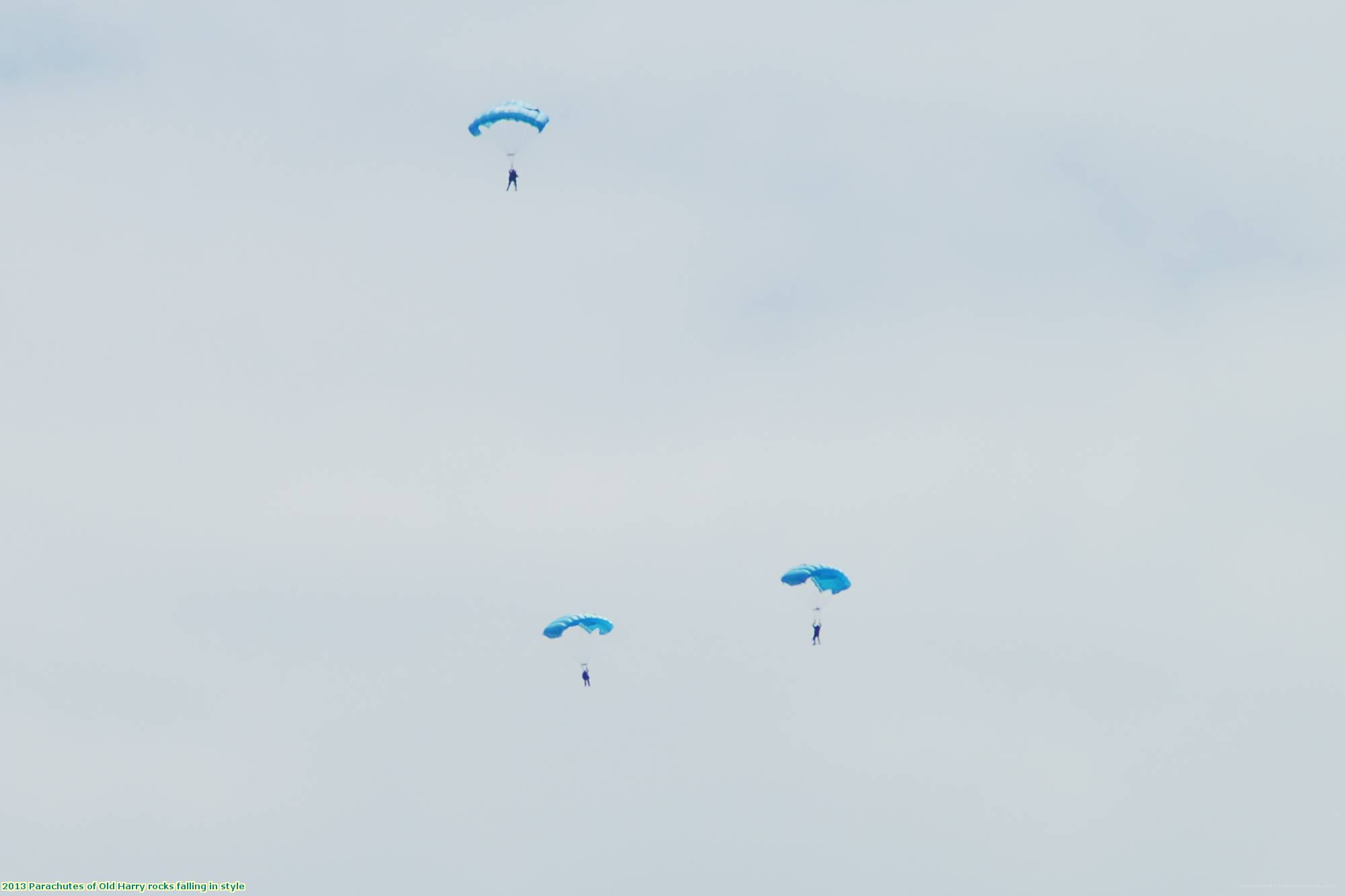 2013 Parachutes of Old Harry rocks falling in style