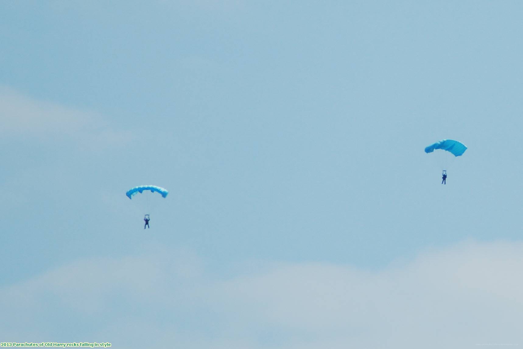 2013 Parachutes of Old Harry rocks falling in style