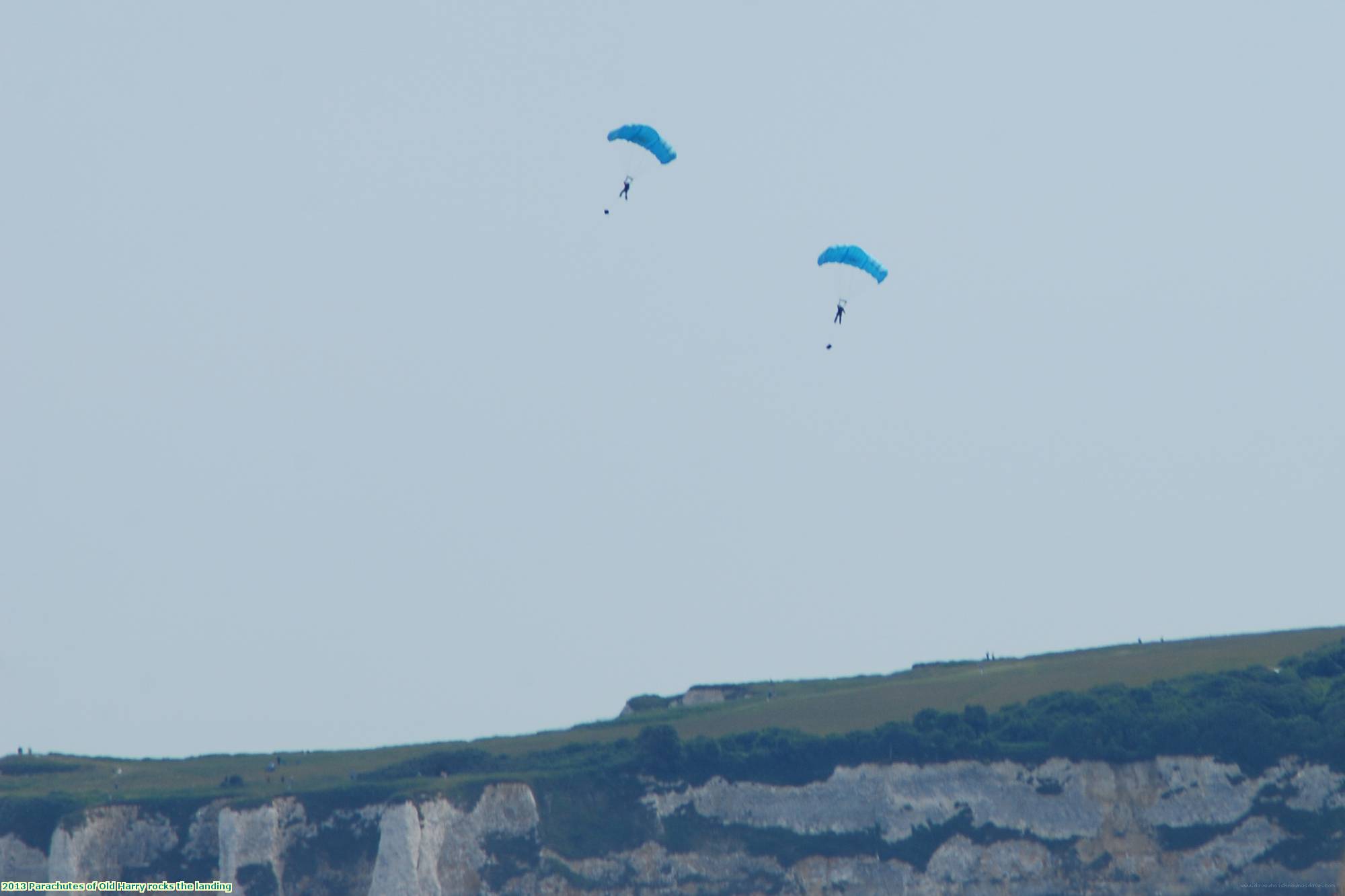 2013 Parachutes of Old Harry rocks the landing