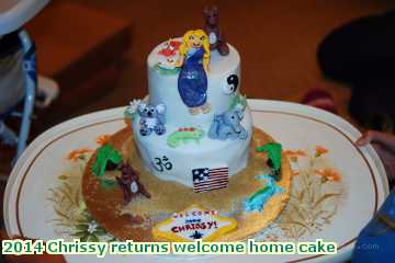  chris 2014 Chrissy returns welcome home cake