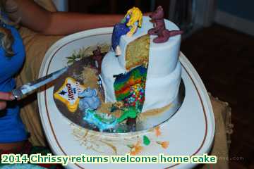  chris 2014 Chrissy returns welcome home cake