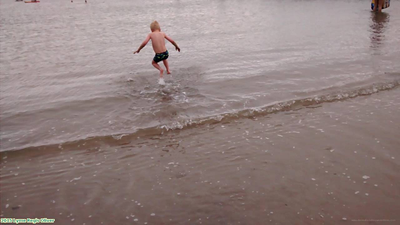 2015 Lyme Regis Oliver jumping the waves