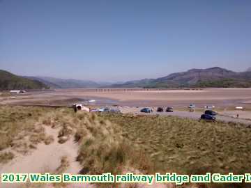  wales 2017 Wales Barmouth railway bridge and Cader Idris