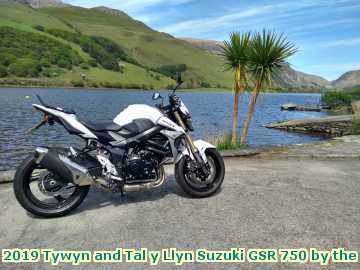  tywyn 2019 Tywyn and Tal y Llyn Suzuki GSR 750 by the lake