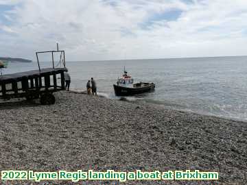  lyme4 2022 Lyme Regis landing a boat at Brixham